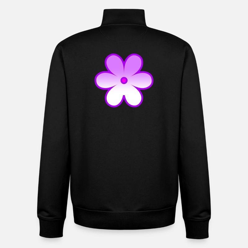 Fleur - Sweat zippé unisexe en coton bio Stanley/Stella - noir
