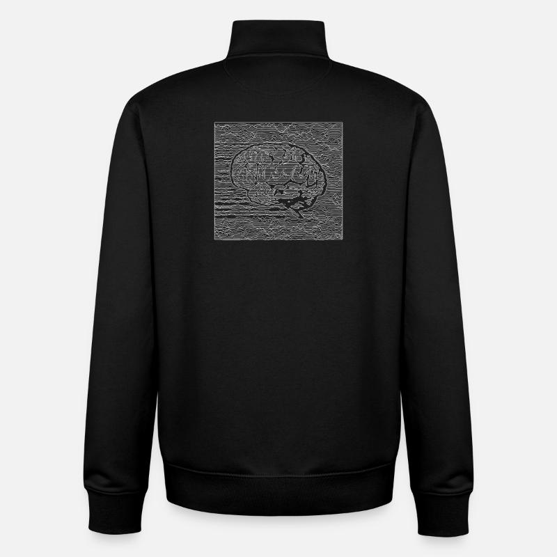 Cerveau Tranquille - Blanc - Sweat zippé unisexe en coton bio Stanley/Stella - noir