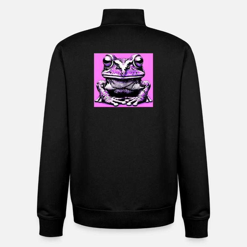 grenouille - Sweat zippé unisexe en coton bio Stanley/Stella - noir