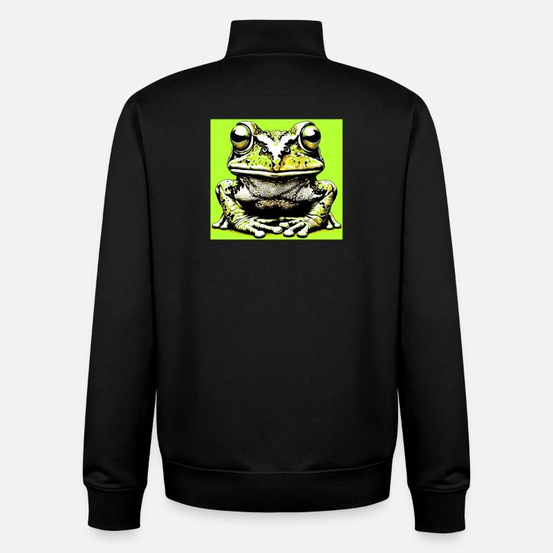 grenouille - Sweat zippé unisexe en coton bio Stanley/Stella - noir