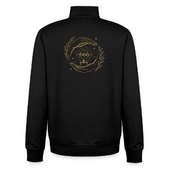 666 Balance de bougies - Sweat zippé unisexe en coton bio Stanley/Stella - noir - Dos - AI Model Male 185 light (185cm)