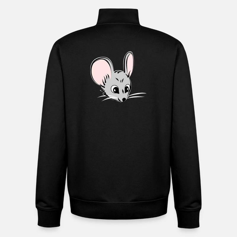 Mouse head - Unisex Organic Zip Sweatshirt by Stanley/Stella - black