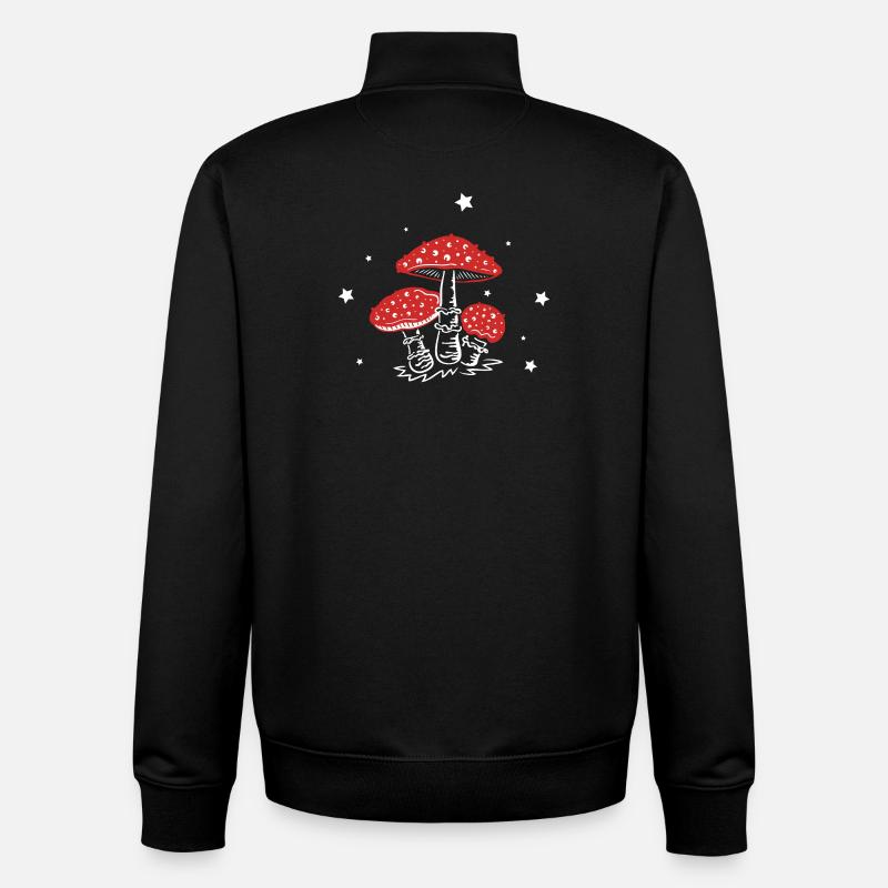 Mushroom mushrooms toadstools Amanita - Unisex Organic Zip Sweatshirt by Stanley/Stella - black