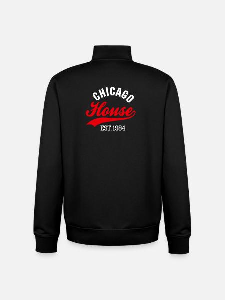 Vintage Chicago huis est. 1984 rave house party - Unisex sweater met rits van biologisch katoen Stanley/Stella - zwart