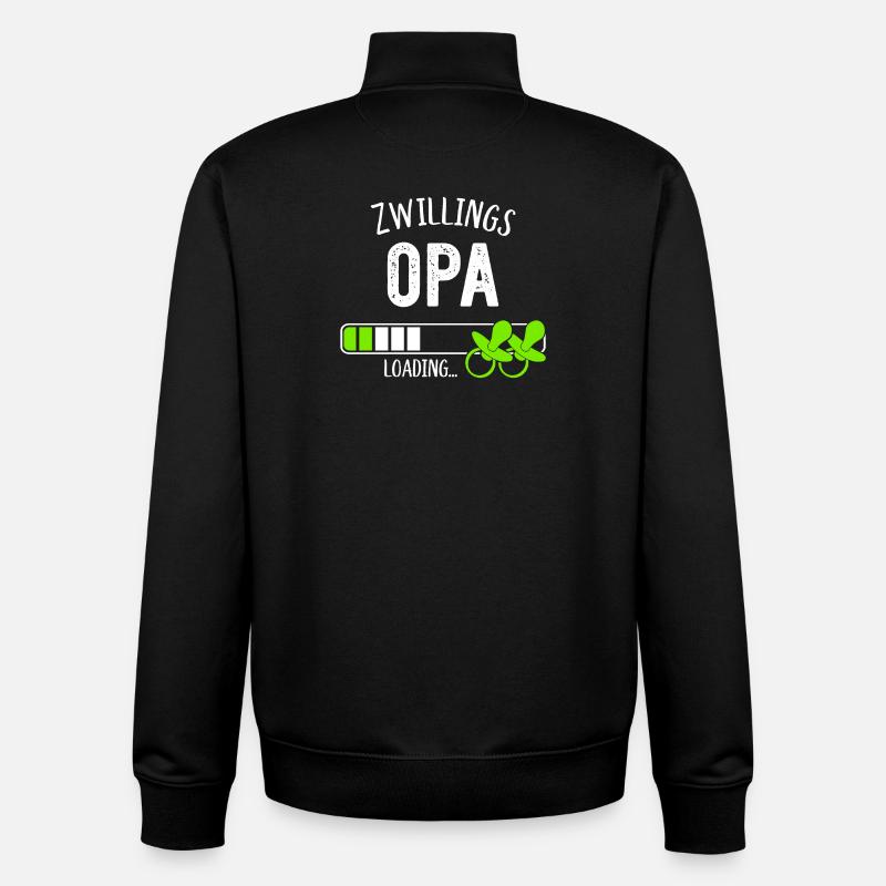 Zwillingsopa Loading Opa Großvater Zwillinge - Unisex Organic Zip Sweatshirt von Stanley/Stella - Schwarz