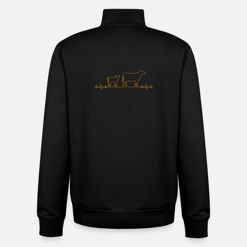 Taureau de veau vache - Sweat zippé unisexe en coton bio Stanley/Stella - noir
