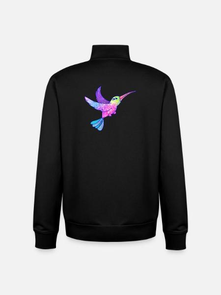 Colibri oiseau mignon animaux - Sweat zippé unisexe en coton bio Stanley/Stella - noir