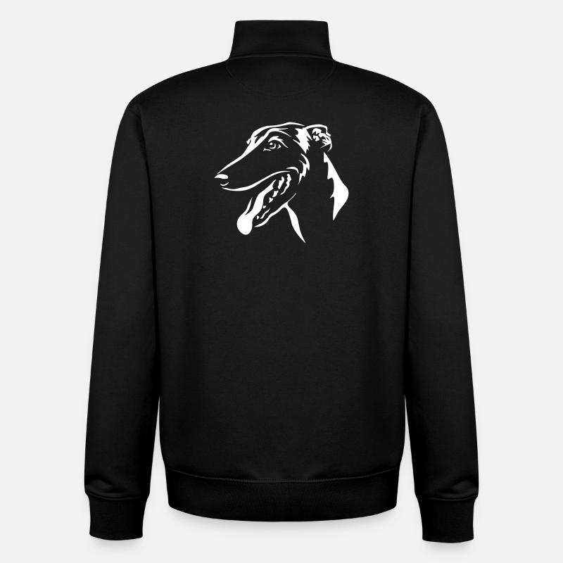 Greyhound Kopf "Black Edition" - Unisex Organic Zip Sweatshirt von Stanley/Stella - Schwarz