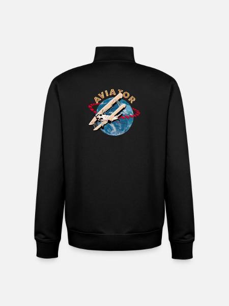 Aircraft Pilot - Aviator - Unisex Organic Zip Sweatshirt by Stanley/Stella - black