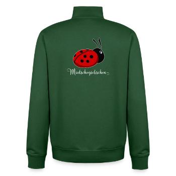 Modschegiebchen Coccinelle Saxon idée cadeau - Sweat zippé unisexe en coton bio Stanley/Stella - vert bouteille - Dos - AI Model Male 185 dark (185cm)