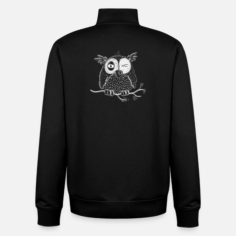 Happy Eule - Unisex Organic Zip Sweatshirt von Stanley/Stella - Schwarz