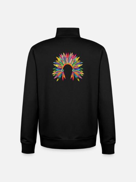 kunterbunter Kopfschmuck eines Häuptlings - Unisex Organic Zip Sweatshirt von Stanley/Stella - Schwarz