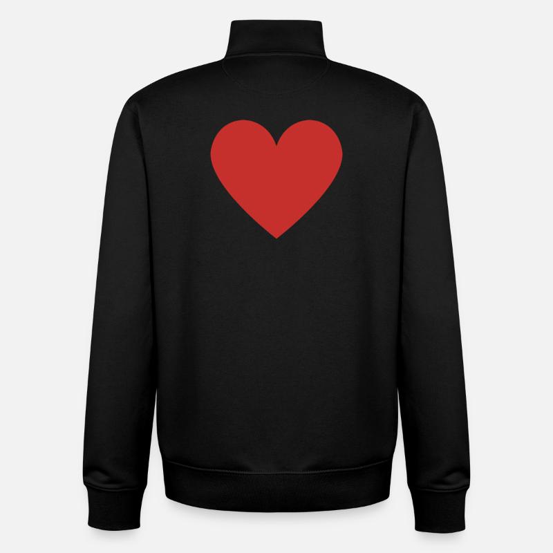 Red Heart Shape - Unisex Organic Zip Sweatshirt von Stanley/Stella - Schwarz