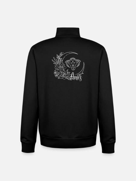 Moonlit Floral Dog Alexis - Unisex Organic Zip Sweatshirt by Stanley/Stella - black