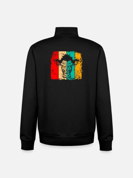 Cow retro - Unisex Organic Zip Sweatshirt by Stanley/Stella - black