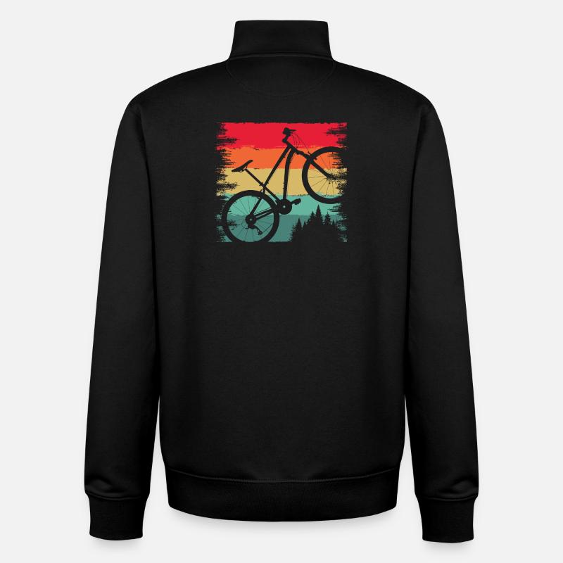 Rainbow Ride Bicycle - Unisex Organic Zip Sweatshirt by Stanley/Stella - black