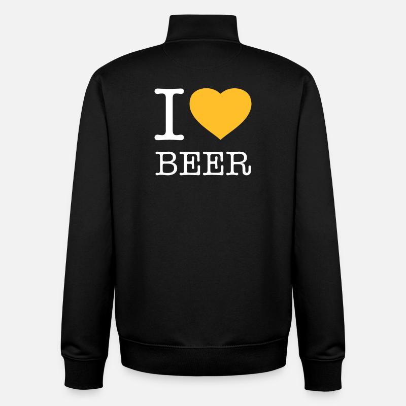 I LOVE BEER Bier - Unisex Organic Zip Sweatshirt by Stanley/Stella - black