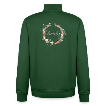 Braut Kränzchen in zarten Farbtönen mit Schriftzug - Unisex Organic Zip Sweatshirt von Stanley/Stella - Flaschengrün - Hinten - AI Model Male 185 dark (185cm)