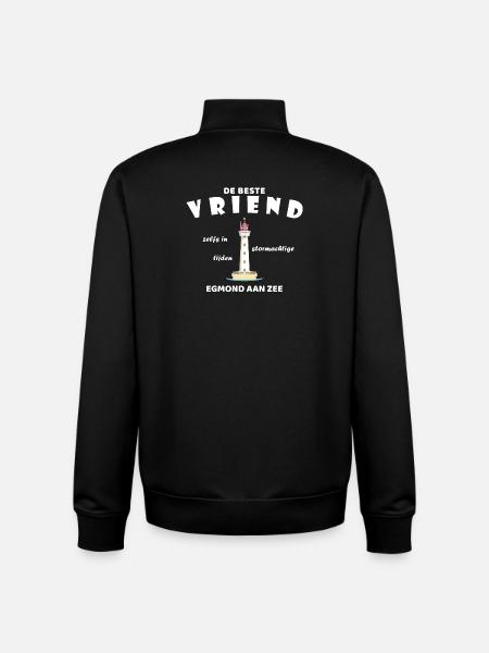 Egmond aan zee Meilleur Ami, Petite Amie, Phare - Sweat zippé unisexe en coton bio Stanley/Stella - noir