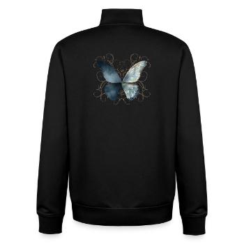 Butterfly wings in bluish watercolors - Unisex Organic Zip Sweatshirt by Stanley/Stella - black - Back - AI Model Male 185 light (185cm)
