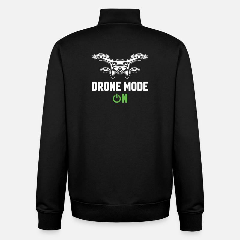 Drone Mode On - Unisex Organic Zip Sweatshirt by Stanley/Stella - black