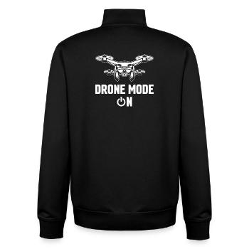 Drone Mode On - Unisex Organic Zip Sweatshirt by Stanley/Stella - black - Back - AI Model Male 185 light (185cm)