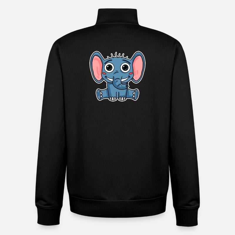 Elephant - Unisex Organic Zip Sweatshirt by Stanley/Stella - black