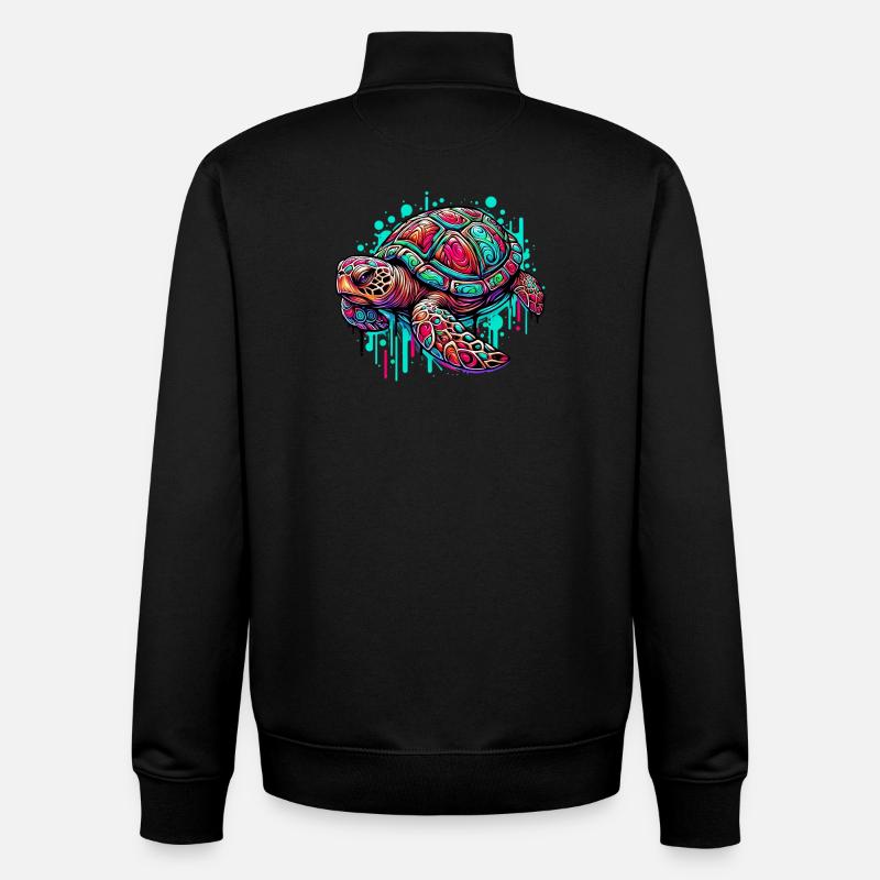 Turtle - Unisex Organic Zip Sweatshirt by Stanley/Stella - black