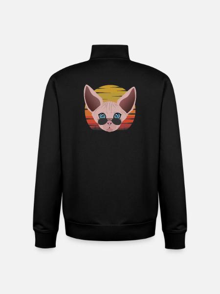 sphinx cat sunset - Unisex Organic Zip Sweatshirt by Stanley/Stella - black