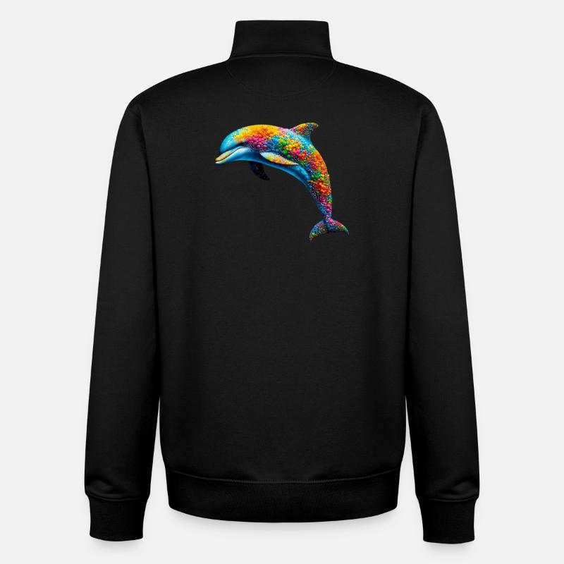 Dauphin - Sweat zippé unisexe en coton bio Stanley/Stella - noir