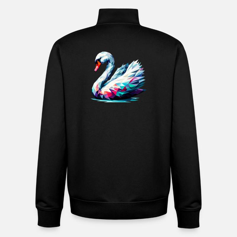 Polygonaler Schwan - Unisex Organic Zip Sweatshirt von Stanley/Stella - Schwarz