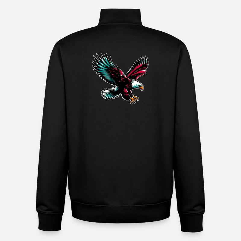Eagle - Unisex Organic Zip Sweatshirt by Stanley/Stella - black