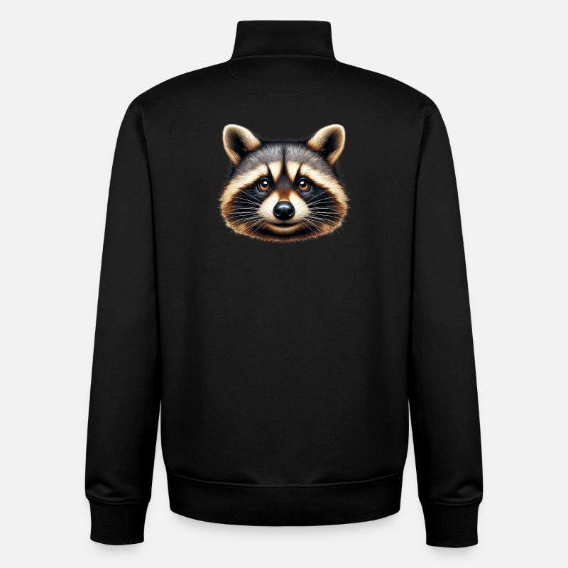 Raton laveur - Sweat zippé unisexe en coton bio Stanley/Stella - noir