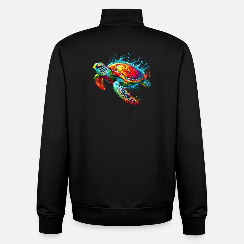 Tortue - Sweat zippé unisexe en coton bio Stanley/Stella - noir