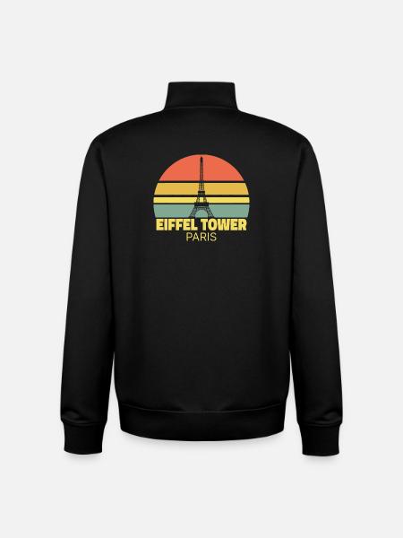 Eiffelturm Paris Retro Silhouette - Unisex Organic Zip Sweatshirt von Stanley/Stella - Schwarz