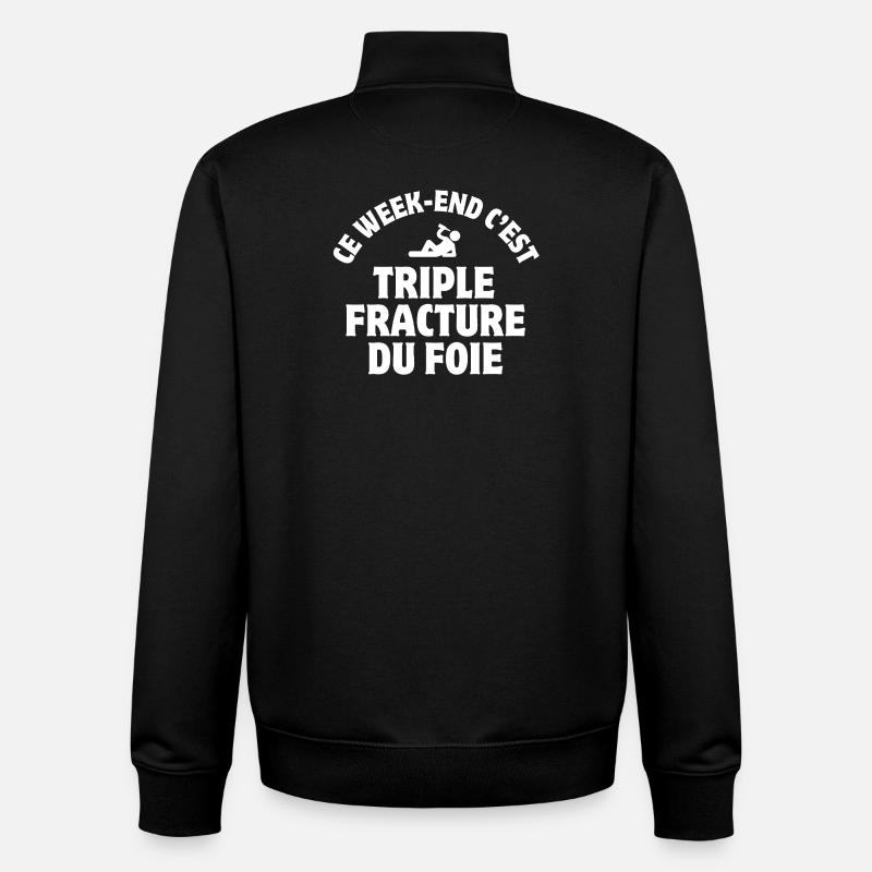 week-end, fiesta, boîte de nuit - Sweat zippé unisexe en coton bio Stanley/Stella - noir