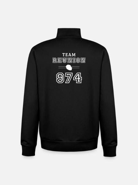 TEAM REUNION 974 - Sweat zippé unisexe en coton bio Stanley/Stella - noir