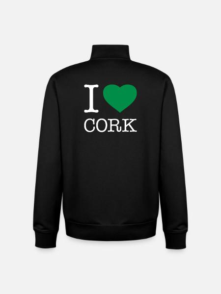 I LOVE CORK - Unisex Organic Zip Sweatshirt von Stanley/Stella - Schwarz