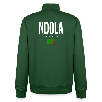 Ndola Sambia - Unisex Organic Zip Sweatshirt von Stanley/Stella - Flaschengrün - Hinten - AI Model Male 185 dark (185cm)