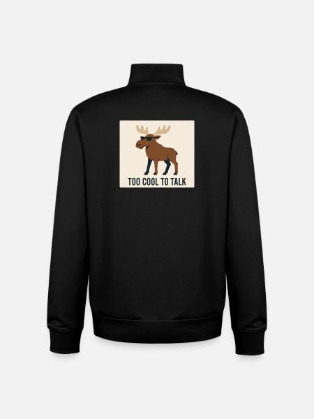 Cool Moose with Sunglasses and Text - Unisex Organic Zip Sweatshirt by Stanley/Stella - black