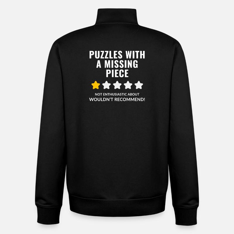 Conception de citation de puzzle - Sweat zippé unisexe en coton bio Stanley/Stella - noir