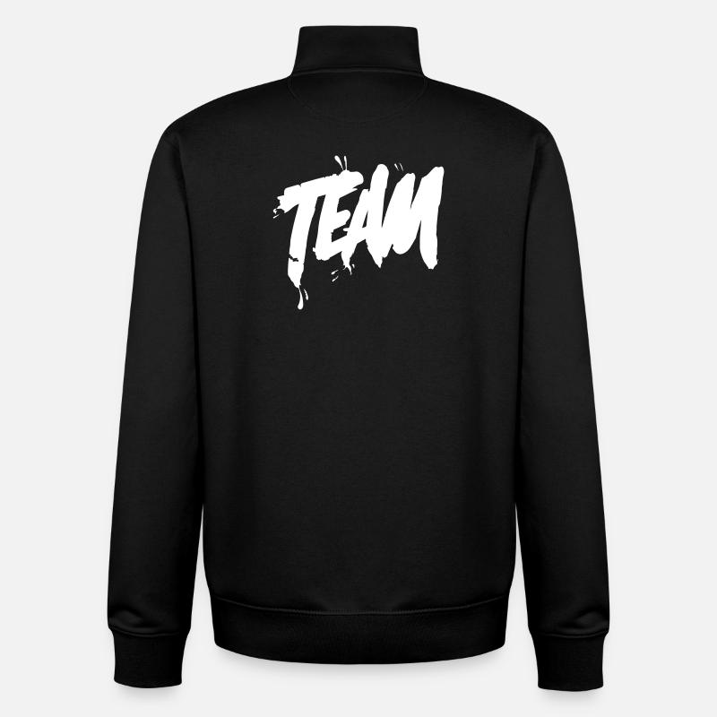 Lettrage d’équipe - Sweat zippé unisexe en coton bio Stanley/Stella - noir