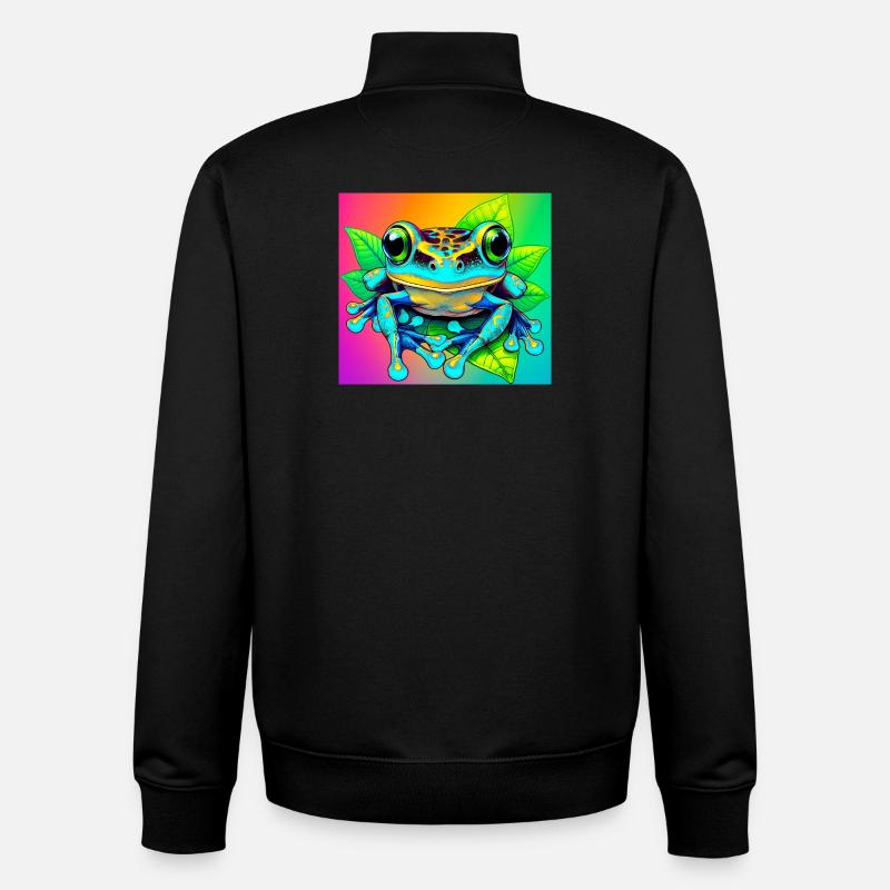 Frosch - Unisex Organic Zip Sweatshirt von Stanley/Stella - Schwarz
