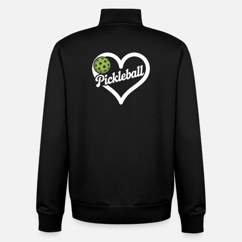 Pickleball Herz - Unisex Organic Zip Sweatshirt von Stanley/Stella - Schwarz