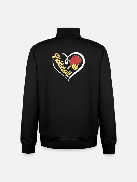 Heart Pickleball - Unisex Organic Zip Sweatshirt by Stanley/Stella - black