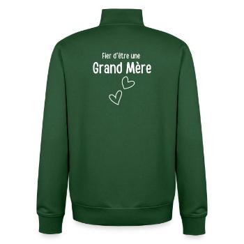 Proud to be a Grandmother - Unisex Organic Zip Sweatshirt by Stanley/Stella - bottle green - Back - AI Model Male 185 dark (185cm)