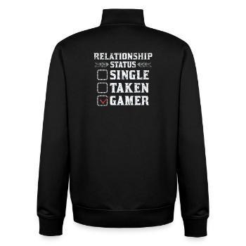 Gamer Relationship Status Shirt - Unisex Organic Zip Sweatshirt by Stanley/Stella - black - Back - AI Model Male 185 light (185cm)