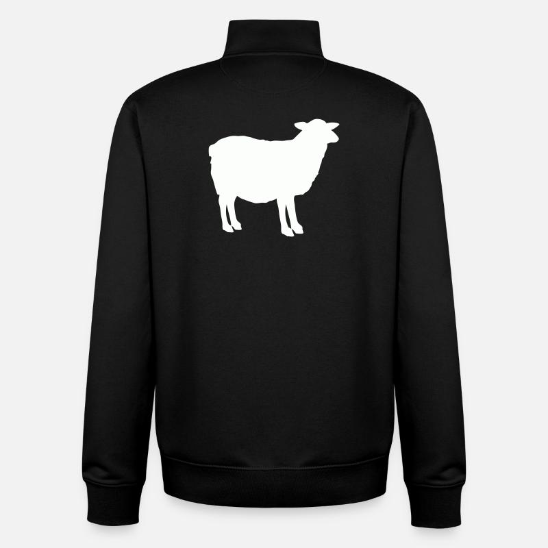 Silhouette de mouton - Sweat zippé unisexe en coton bio Stanley/Stella - noir