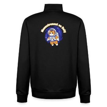 Meowstronaut On Duty - Unisex Organic Zip Sweatshirt von Stanley/Stella - Schwarz - Hinten - AI Model Male 185 light (185cm)