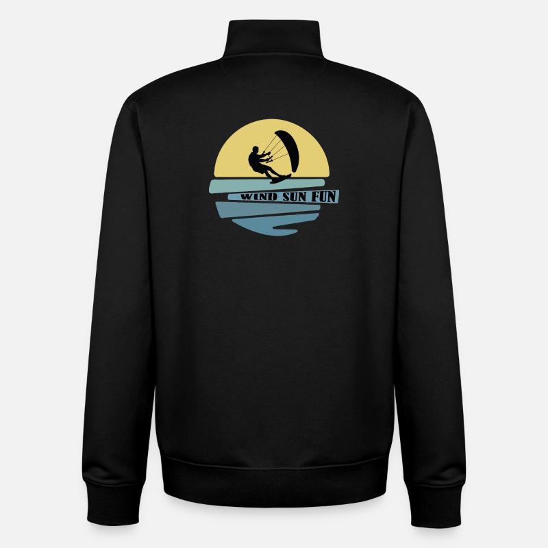 Wind Sonne Fun Kitesurfer - Unisex Organic Zip Sweatshirt von Stanley/Stella - Schwarz